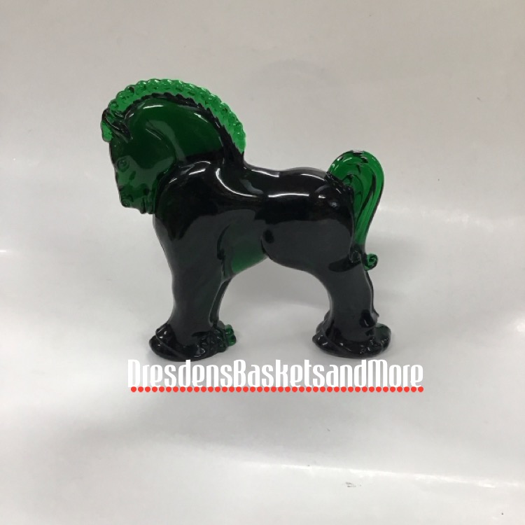 Emerald Heisey Glass Horse