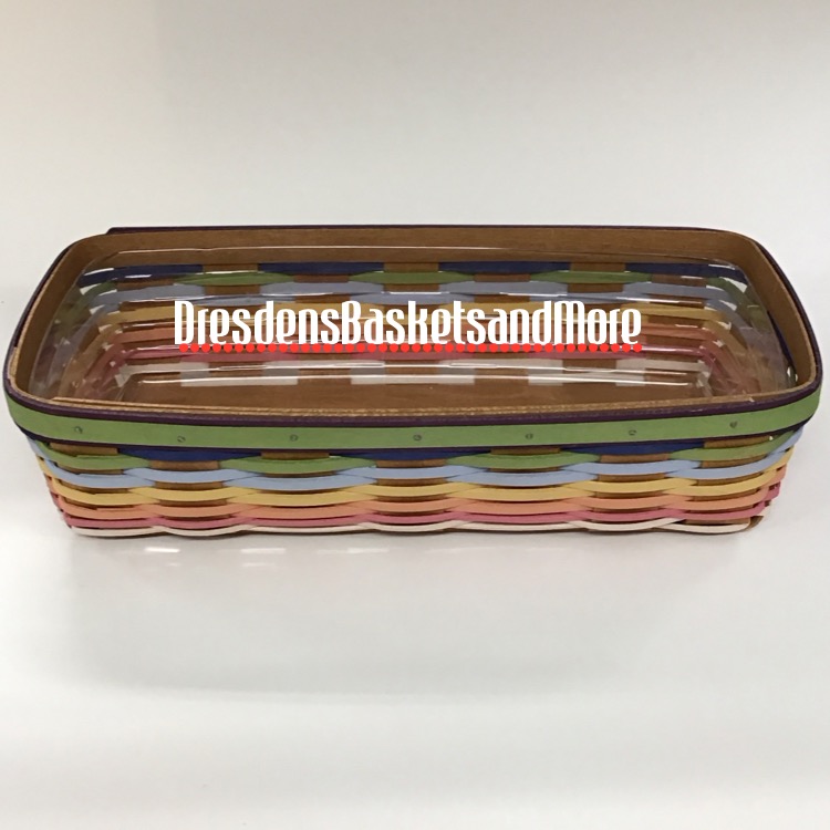 Summertime Stripe Longaberger Bread Basket w/ Protector