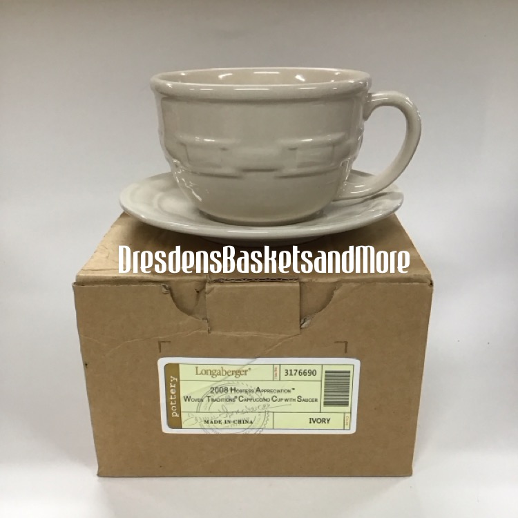 Longaberger Ivory Cappuccino Cup & Saucer NIB