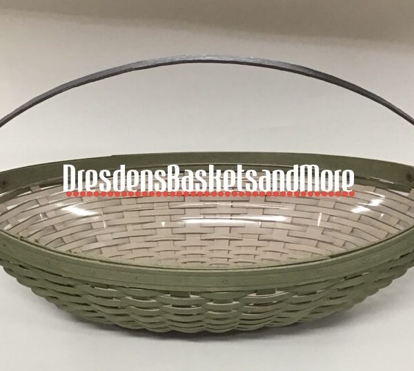 Longaberger 2010 Large Handled Leaf Green Basket w/ Protector
