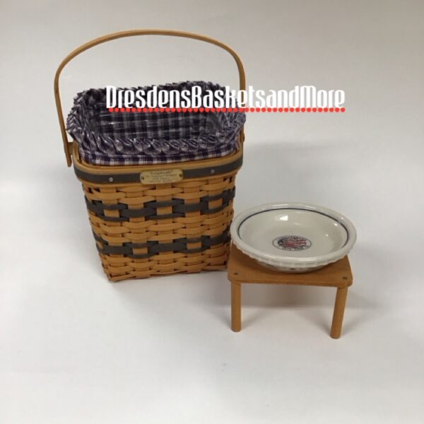 Longaberger 1999 Miniature Two Pie Basket Combo w/ Pie Plate