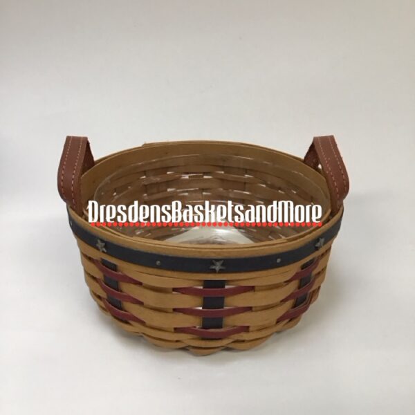 Longaberger 2003 Proudly American Button Basket w/ Protector