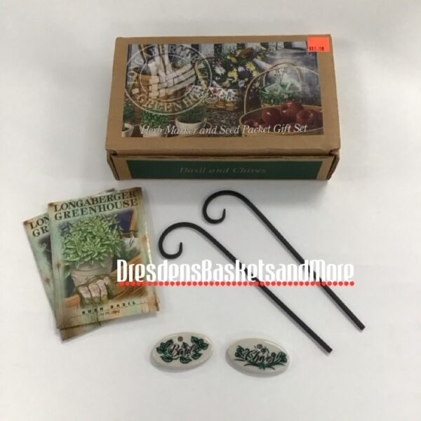 Longaberger Basil & Chives Herb Marker Set