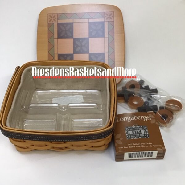Longaberger 2001 Fathers Day Tic Tac Toe Basket Set*