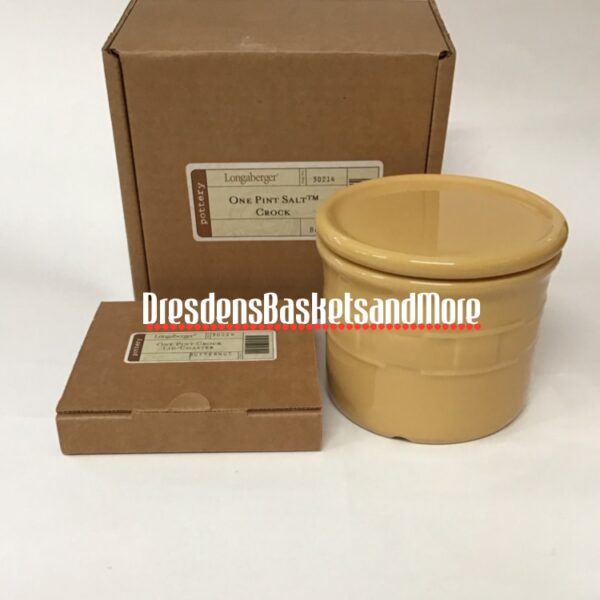 Butternut Longaberger 1 Pint Crock W/ Lid NIB