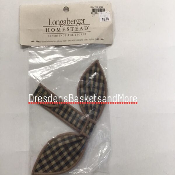 Longaberger Homestead Handle Tie Khaki Check