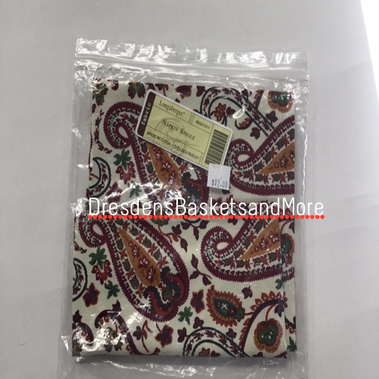 Longaberger Napkin Single Chelsea Paisley