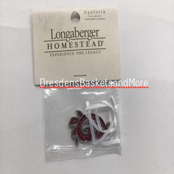 Longaberger Homestead Danforth Paisley Fuchsia Tie-On