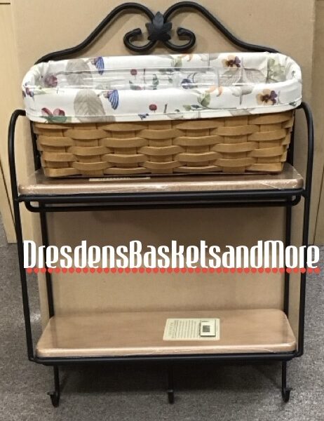 Longaberger Wrought Iron Envelope Rack w/ 2 Shelves & Basket Combo
