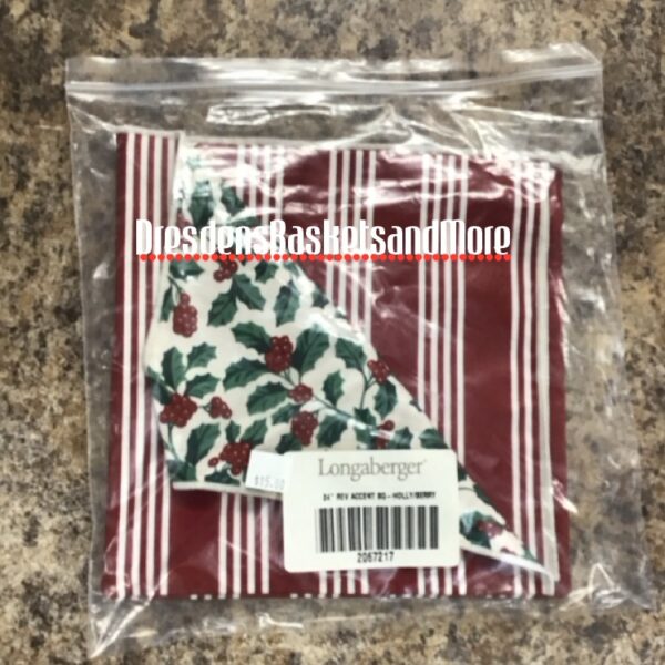 24" Longaberger Reversible Square Holly- Berry