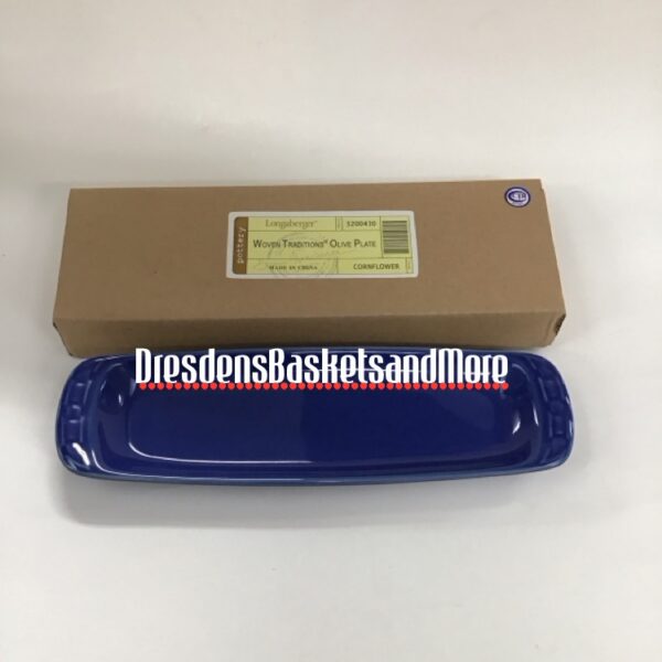 Longaberger Cornflower Olive Plate NIB