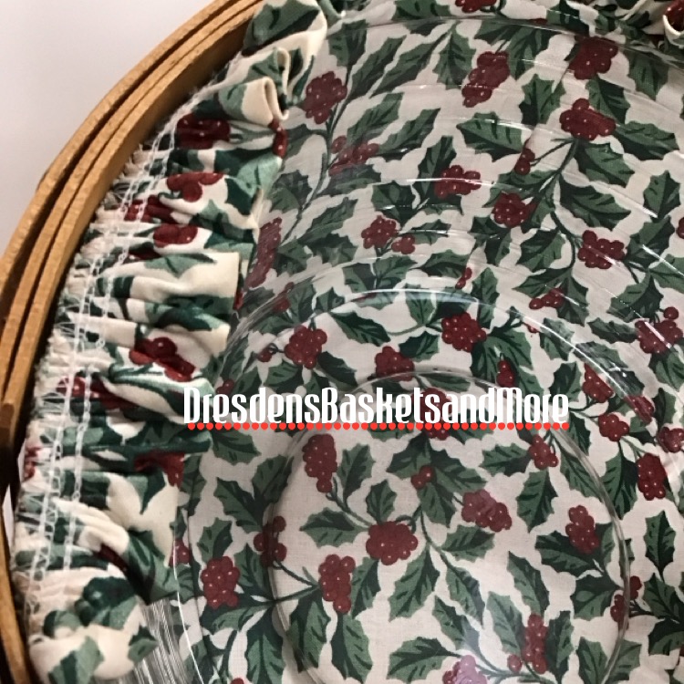 Longaberger 1999 Christmas Popcorn Red Basket Combo w/ Woodcrafts Lid*