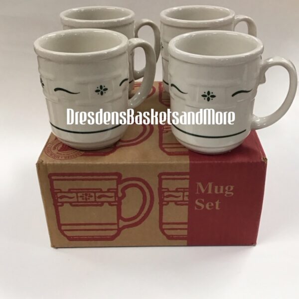 Longaberger Heritage Green Mugs Set Of 4 NIB*