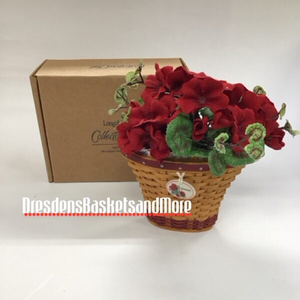 Longaberger 2005 May Series Miniature Geranium Set NIB