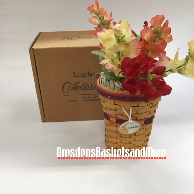 Longaberger 2007 May Series Miniature Snapdragon Basket Set NIB