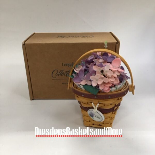 Longaberger 2009 May Series Miniature Lilac Basket Set NIB