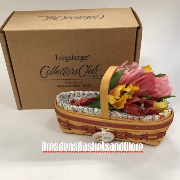 Longaberger 2008 May Series Miniature Tulip Basket Set NIB