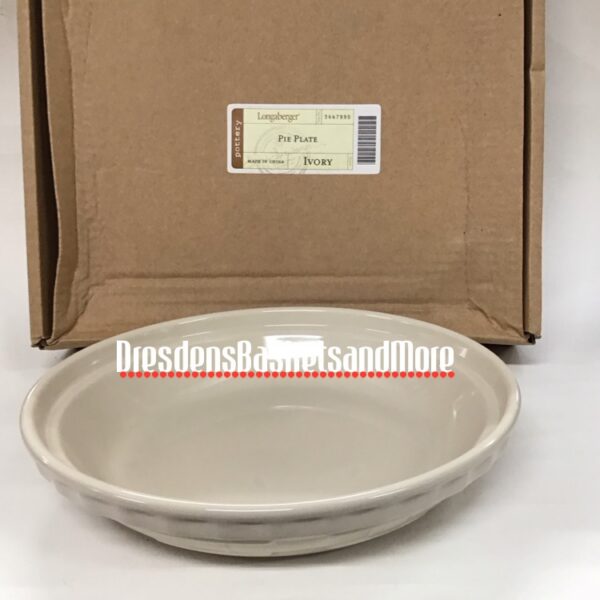Longaberger Ivory Pie Plate NIB