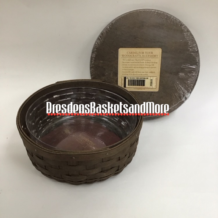 Longaberger 2007 7" Round Keeping Basket w/ Protector & Lid