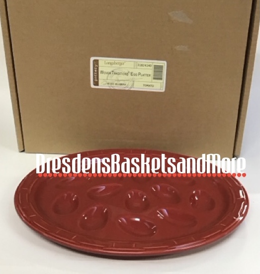 Longaberger Tomato Egg Platter NIB