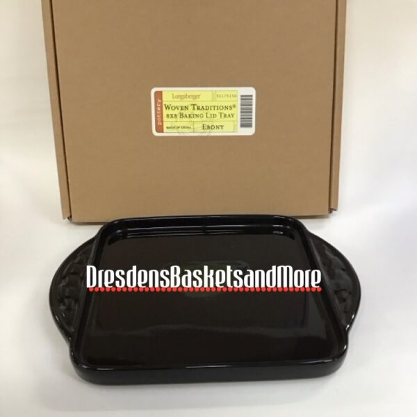 Longaberger Ebony 8X8 Baking Dish II Lid/Tray NIB