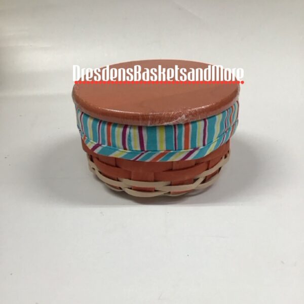 Longaberger 2011 Summer Lovin' Coral Round Basket Set