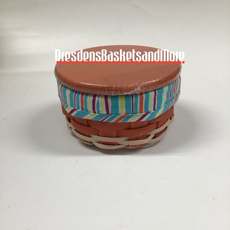 Longaberger 2011 Summer Lovin' Coral Round Basket Set