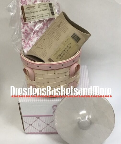 Longaberger 2006 Whitewashed Horizon of Hope Basket Set