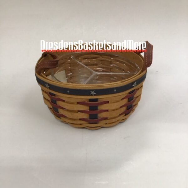 Longaberger 2003 Proudly American Button Basket w/ Divided Protector