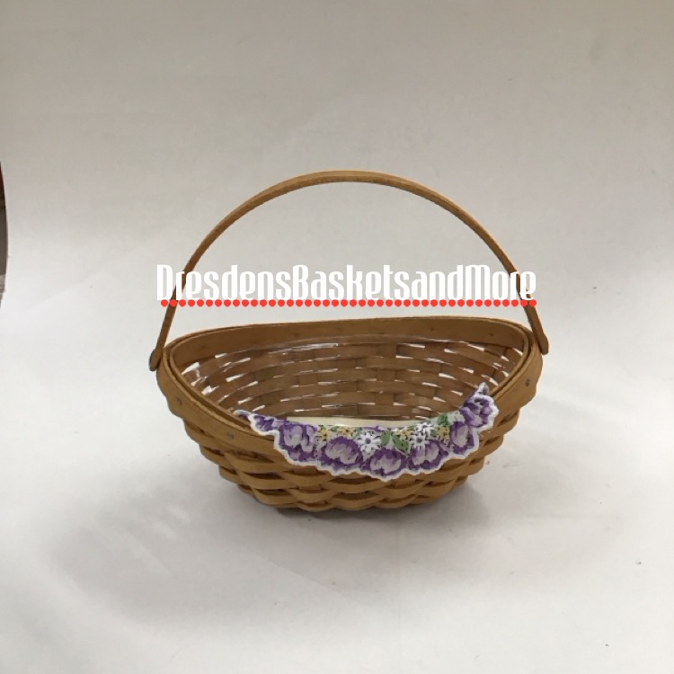Longaberger 2006 Little Crocus Basket w/ Protector & Handkerchief