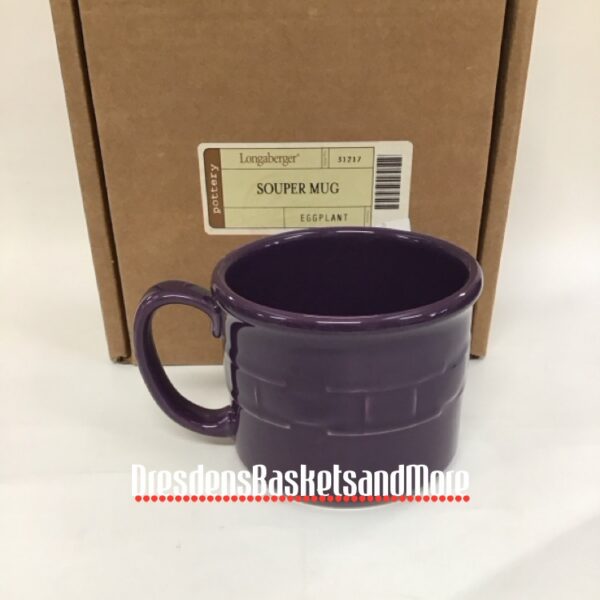 Longaberger Eggplant Souper Mug NIB*