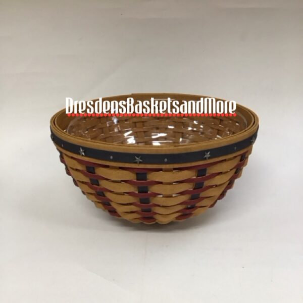 Longaberger 2004 Collectors Club Proudly American 9" Bowl Basket w/ Protector