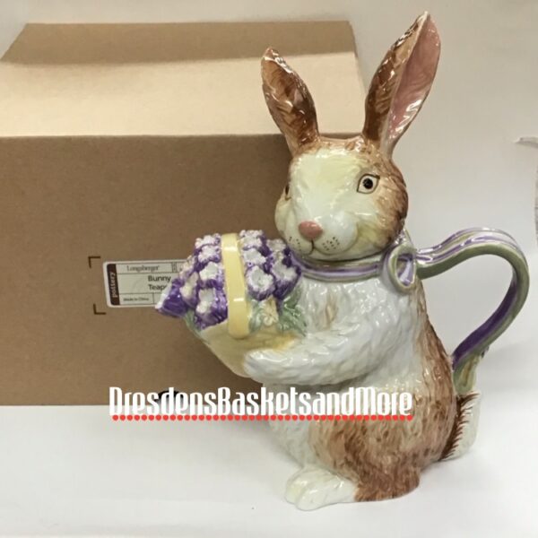 Longaberger Bunny Teapot NIB