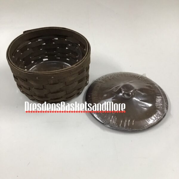 Longaberger 2006 Round Coaster Basket w/ Protector & Lid