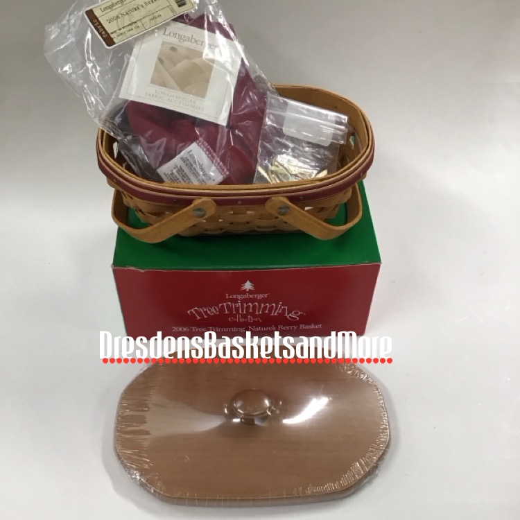 Longaberger 2006 Nature's Berry Tree Trimming Red Basket Set NIB