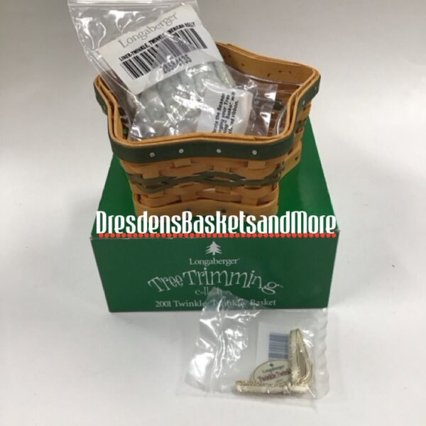 Longaberger 2001 Twinkle, Twinkle Green Tree Trimming Combo