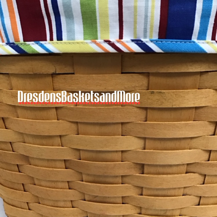 Longaberger 1998 Large Picnic Basket w/ Protector, Riser & Liner Set*