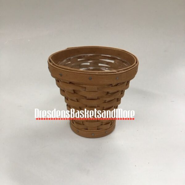 Longaberger 2009 Warm Brown 4" Flower Pot Basket w/ Protector