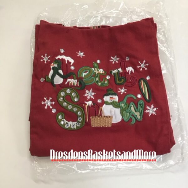 Let it Snow Longaberger Embroidered Tote Bag