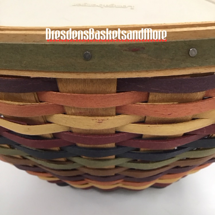 Longaberger 2008 Multicolor Triangle Bowl Set of 2 w/ Stand*