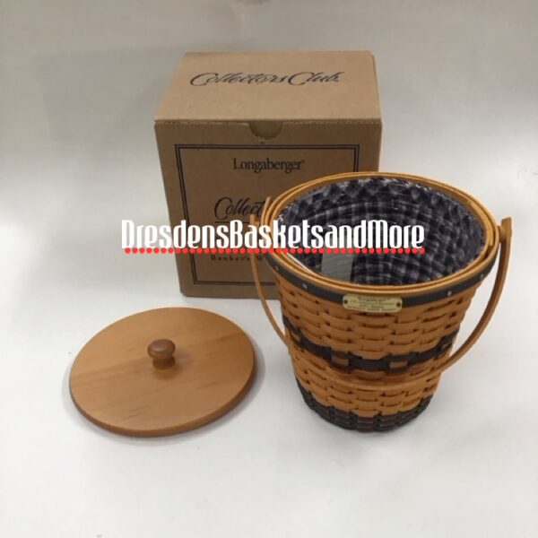 Longaberger 2000 JW Miniature Banker’s Waste Basket Combo w/ Lid NIB