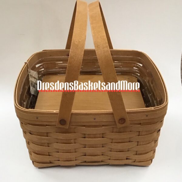 Longaberger 2009 Warm Brown Cake Basket w/ Riser & Protector