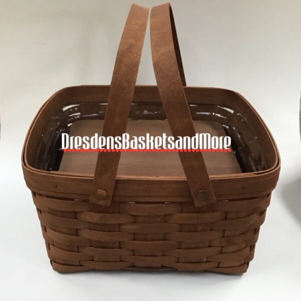 Longaberger 2009 Rich Brown Cake Basket w/ Riser, Protector & Woodcrafts Lid*