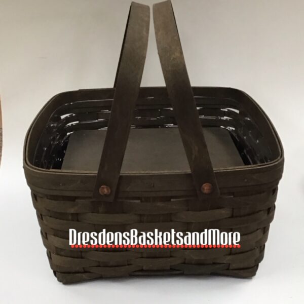 Longaberger 2009 Deep Brown Cake Basket w/ Riser & Protector