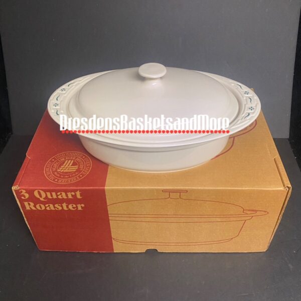 Longaberger Heritage Green 3QT Roaster w/ Lid NIB