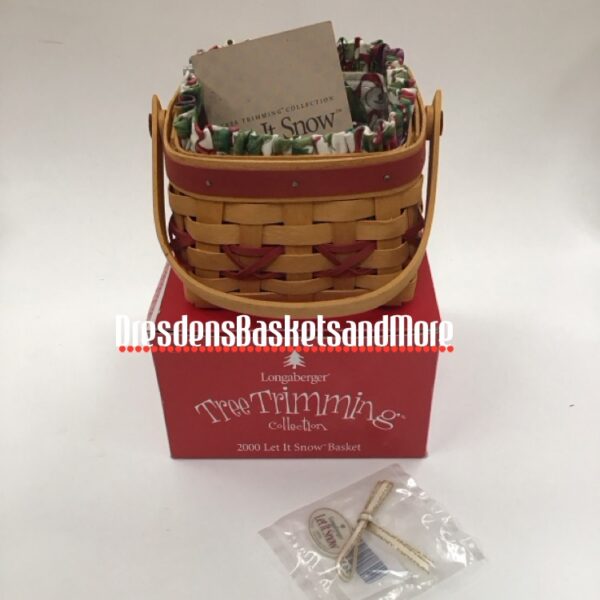 Longaberger 2000 Let It Snow Red Basket Combo NIB