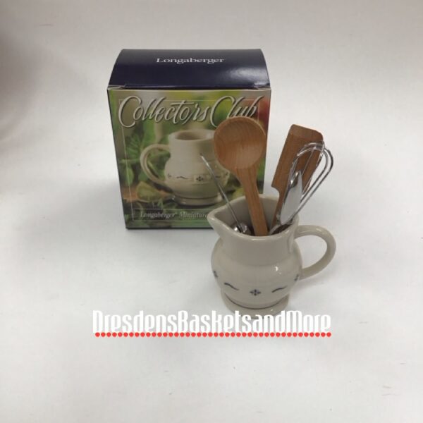 Longaberger Miniature Milk Pitcher w/ Accessories NIB