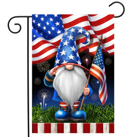 Saluting Gnome Garden Flag.
