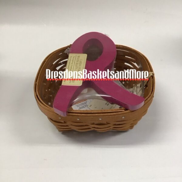 Longaberger 2015 Horizon of Hope Warm Brown Basket w/ Protector & Ribbon Topper