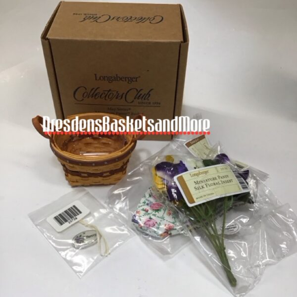 Longaberger 2010 May Series Miniature Pansy Basket Set NIB